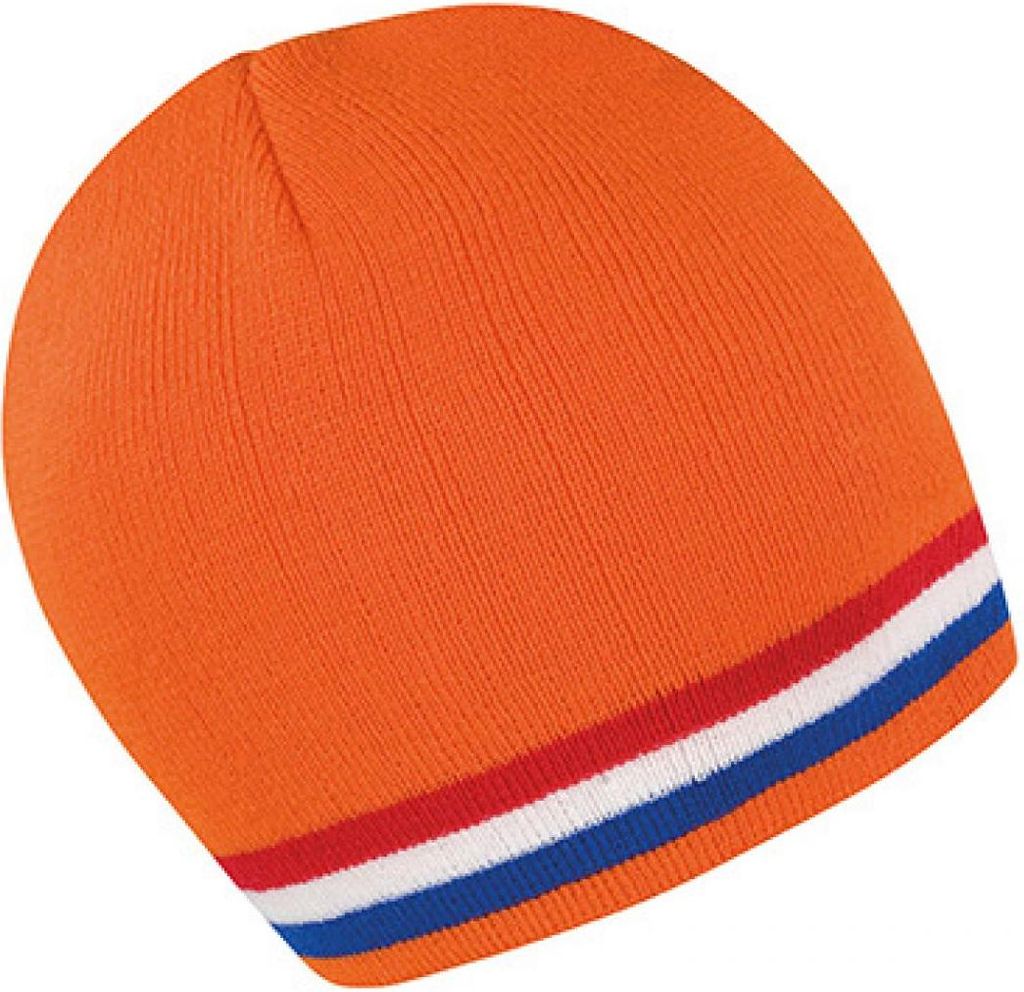 Result Winter Essentials R368X | National Beanie Wintermütze - Farbe: Orange/Red/White/Royal - Größe: One Size