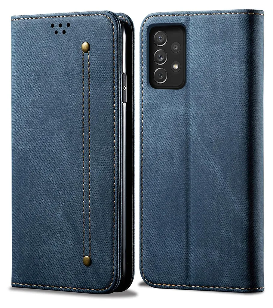 Custodia Samsung Galaxy M32 5G Blu - Cover Portafoglio in Pelle Magnetica