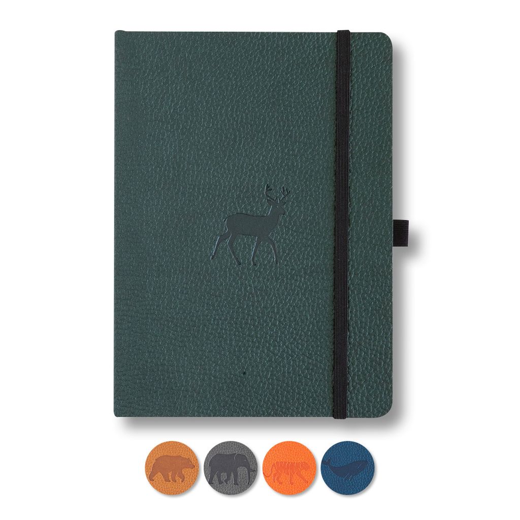 Dingbats* Wildlife A5 Soft Cover Notizbuch - Green Deer Linien