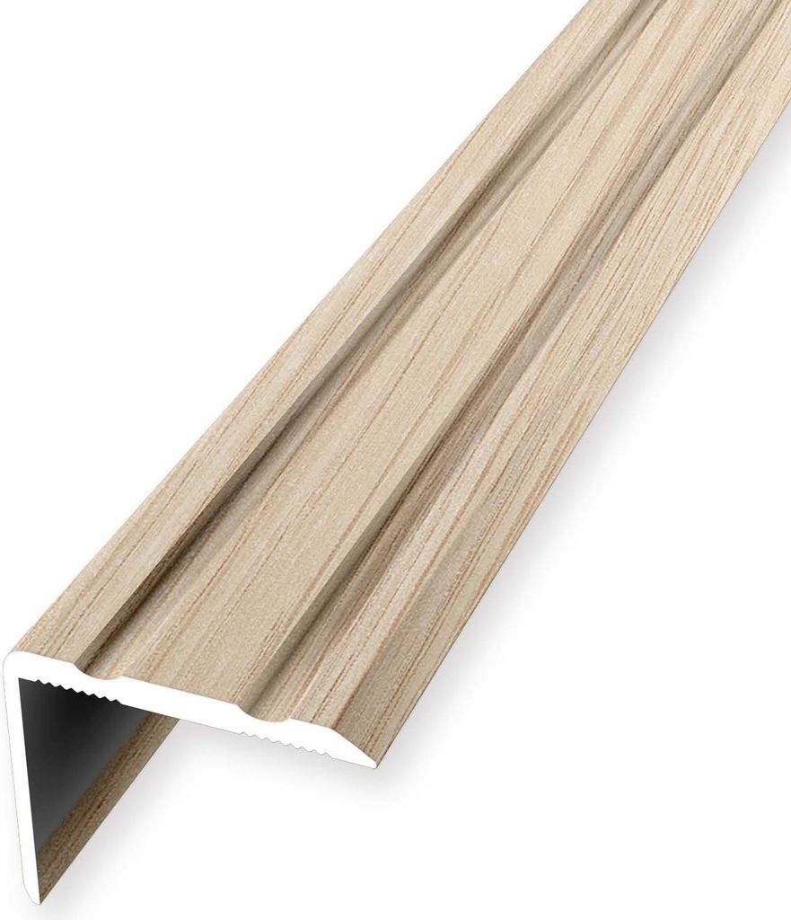 Treppenkantenprofil 20 x 24.5 x 900 mm Treppenkante Winkelleiste Treppenprofil Aluminium eloxiert Geriffelt Selbstklebend Eiche weiß gekalkt Küberit