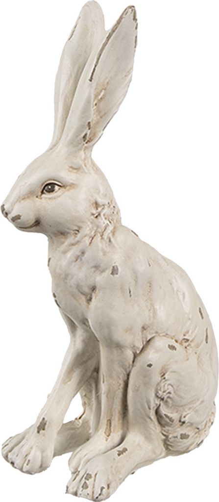 Clayre & Eef Dekorationsfigur Kaninchen 8x5x13 cm Weiß Produktbild 