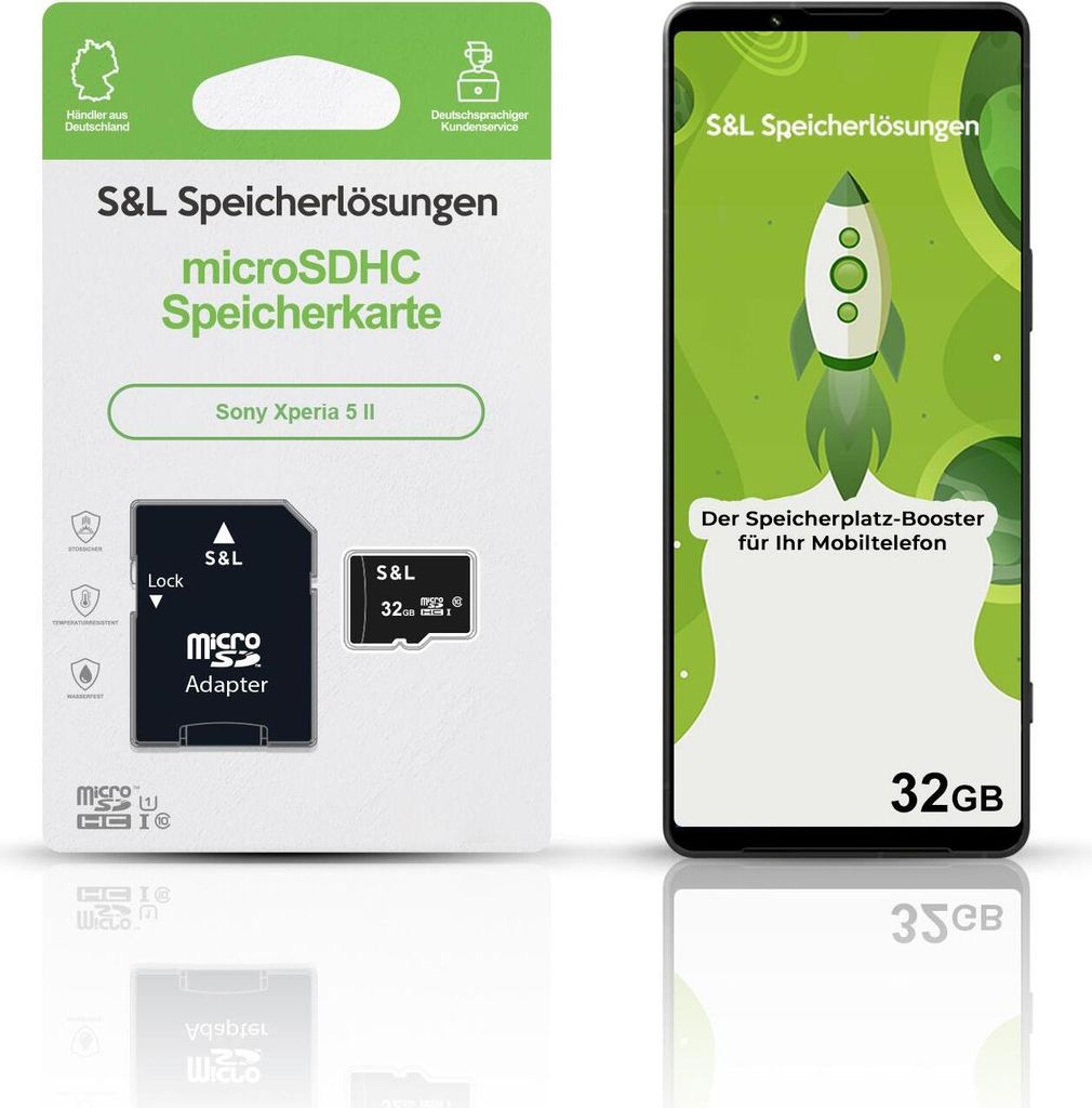 microSD Speicherkarte S&L für Sony Xperia 5 II - Speicherkapazität: 32 GB