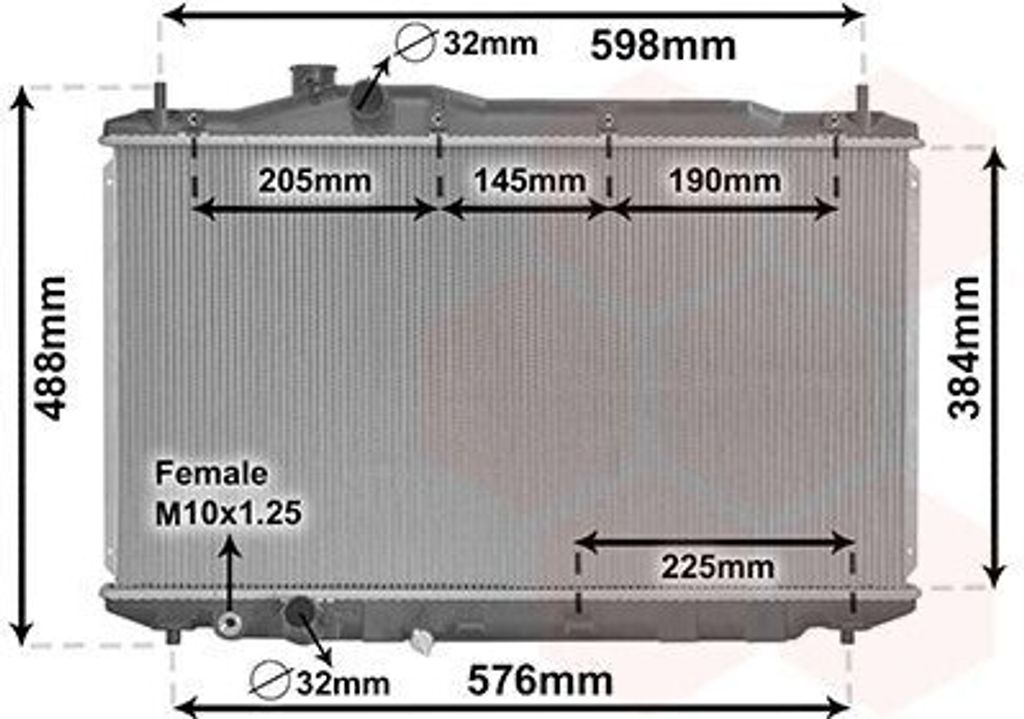 VAN WEZEL 25002306 Kühler Wasserkühler Motorkühler für HONDA CIVIC VIII Hatchback (FN, FK) CIVIC VIII Stufenheck (FD, FA)