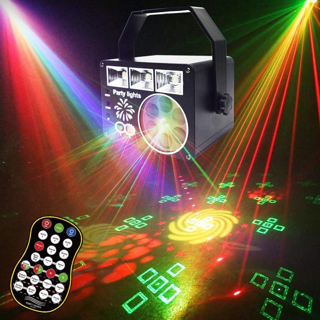 3-in-1 discolicht, feestlicht, LED RGB licht, DJ-projector, Productafbeelding 