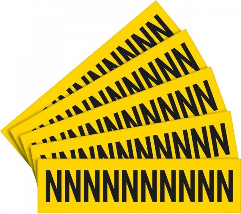 Dreifke Aufkleber I Selbstklebende Buchstaben N, gelb/schwarz, Folie, Schrif...