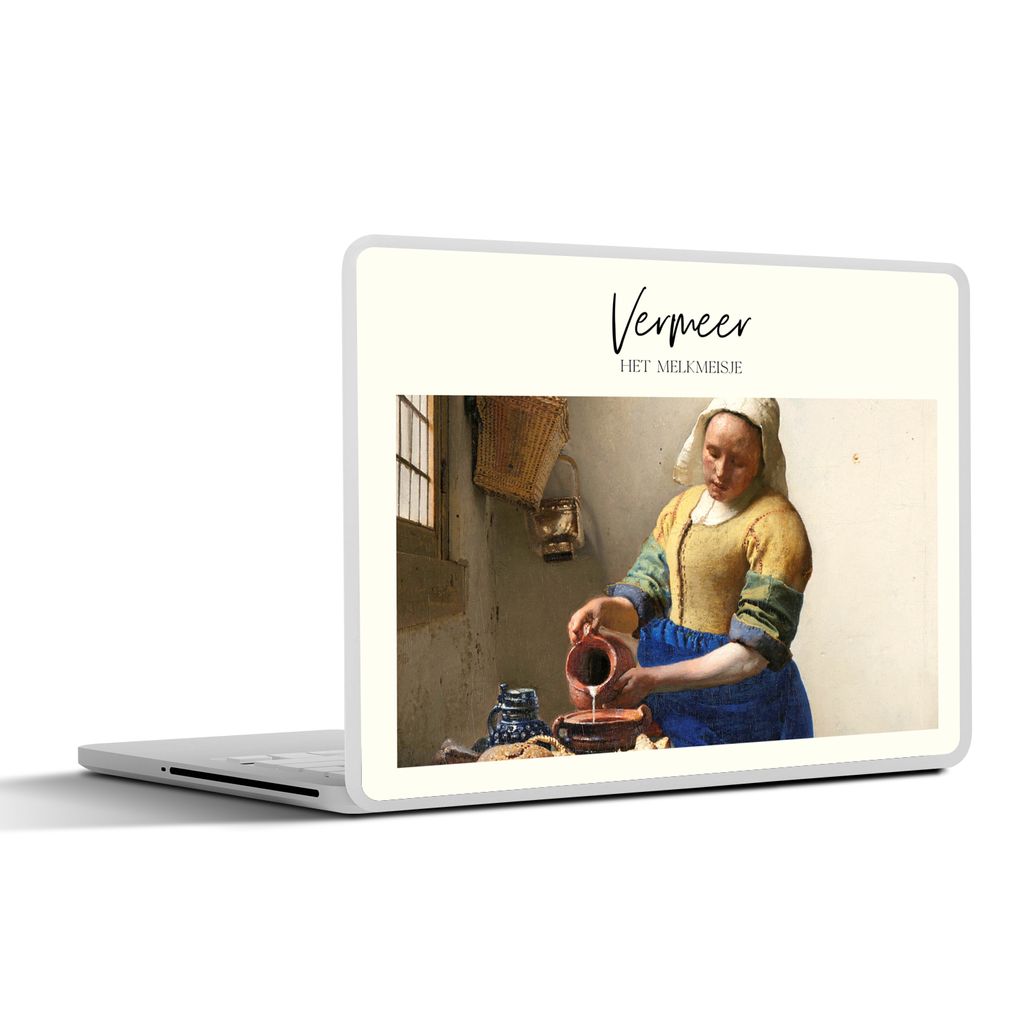 MuchoWow Laptop Aufkleber Sticker Cover Milchmädchen - Vermeer - Alte Meister 32.5x23.5 cm - Sticker für Laptop - Selbstklebend