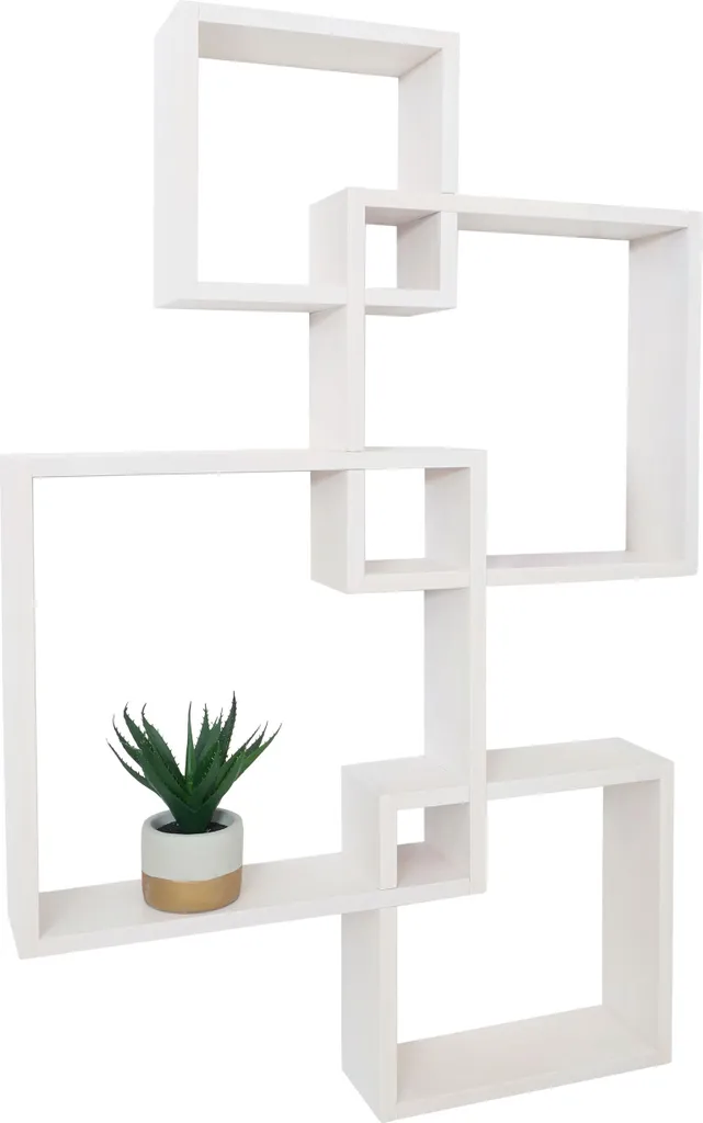 Étagère murale de rangement salon ou chambre lot de 4 flottantes blanc