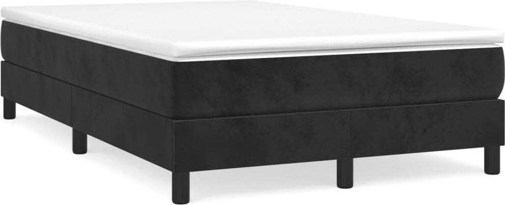 Łóżko Kontynentalne, Czarne, Obite Aksamitem, 120X200 Cm Zdjęcie produktu 