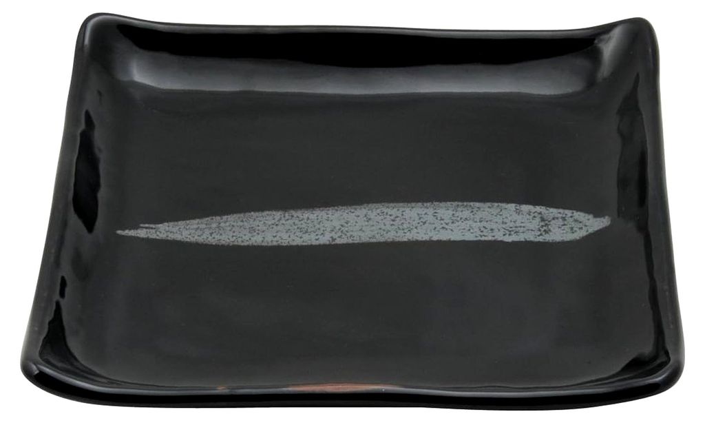 Tokio Design Studio Schwarz Silber Bürste Platte 18 x 18 cm, schwarz/Silber