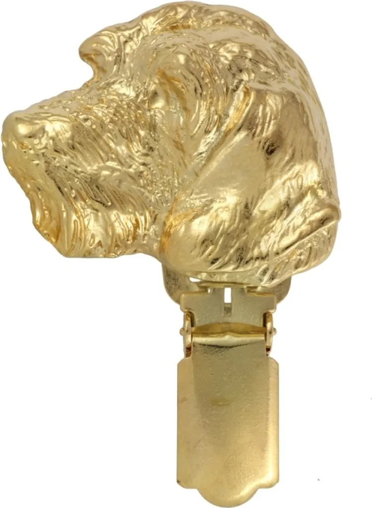 Bassotto a pelo duro - spilla con clip, manico dorato per il numero di partenza, elegante distintivo per esposizioni canine del marchio Art-Dog