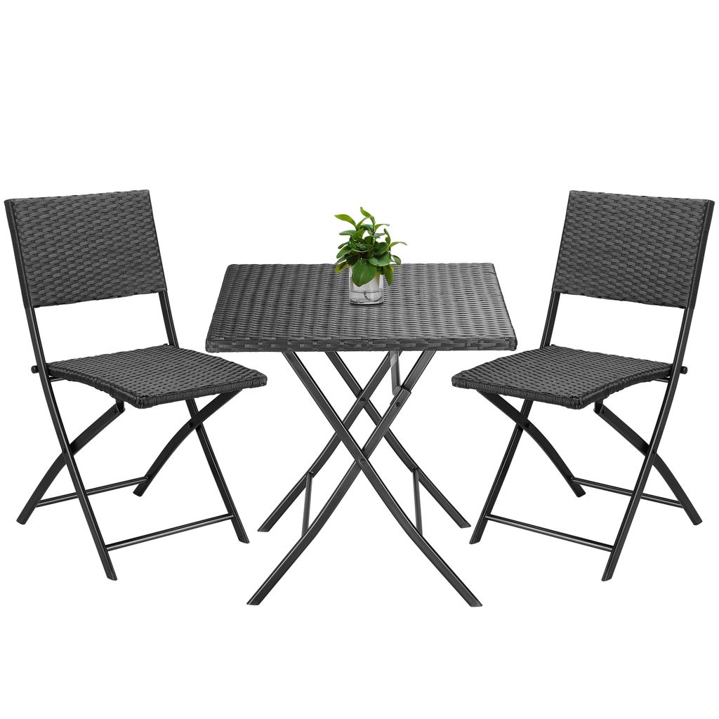 Gartenmöbel Stuhl Tisch Rattan Set Balkongarnitur Möbel Garnitur Terrasse 