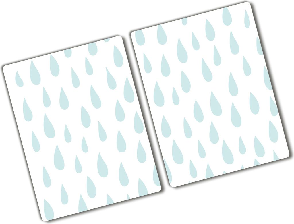 Tulup Glas Herdabdeckplatte - 2x40x52 cm - Glaskeramikkochfeld-Abdeckung Spritzschutz Glasabdeckplatte Kochplattenabdeckung und Schneidebrett - Zwe...