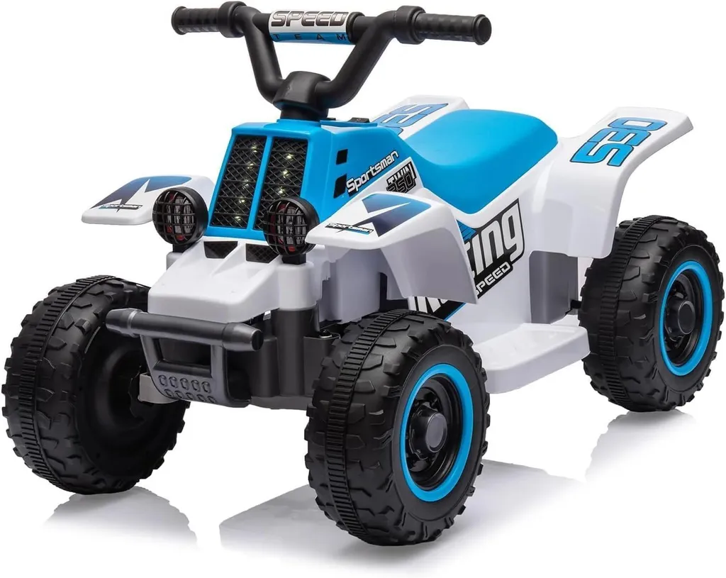 Mini-quad électrique 6V pour enfant avec siège ergonomique et phare LED