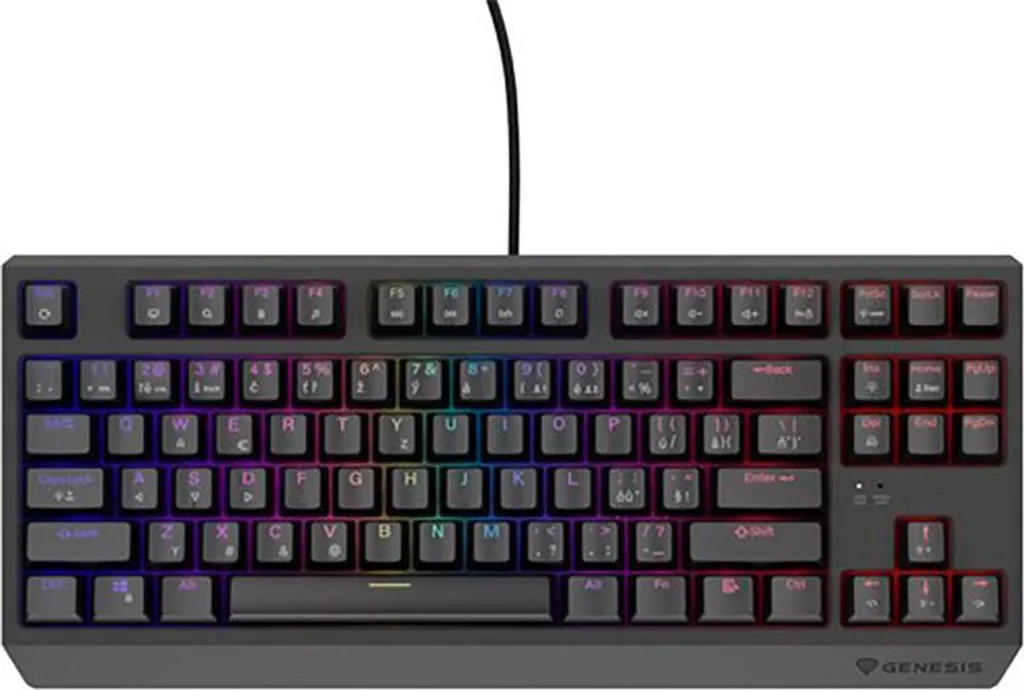 Clavier Genesis THOR 230 TKL RGB Outemu Red Switch Black Layout CZ-SK
