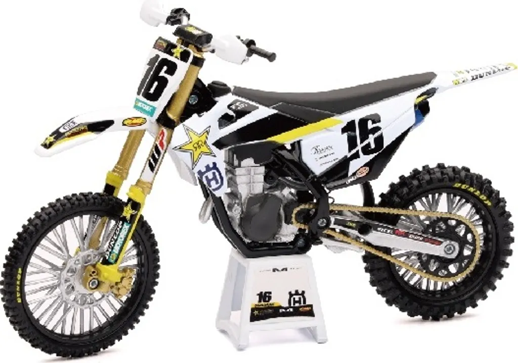 Moto Husqvarna FC450 Miniature 1/12 : Réplique Fidèle Rockstar Energy