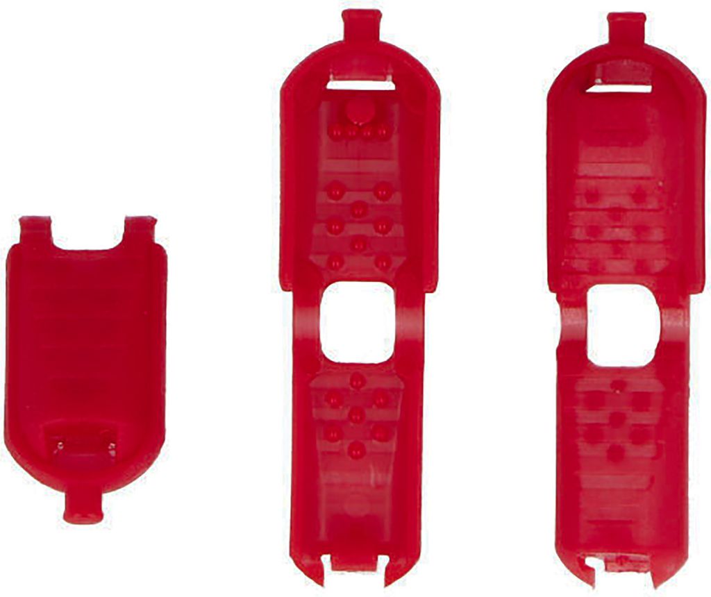 10 Kordelenden geriffelt Kunststoff Endstücke Pull Cord versch. Größen Farbwahl, Größe:22 x 11 x 10 mm, Farbe:rot
