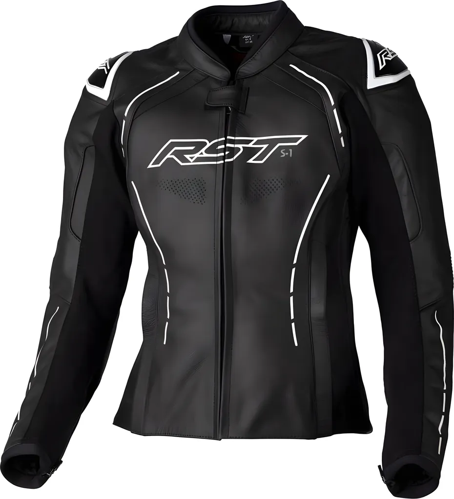 Blouson cuir RST Ladies S1 CE Noir Blanc XS - Équipement Moto Femme