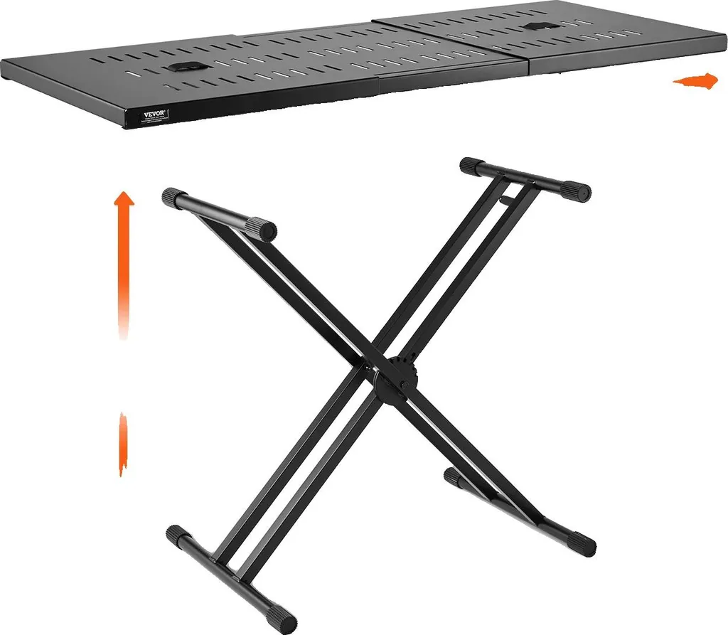 Support DJ Stable Anti-Vibration 81,5 kg Plateau Réglable 82x46 cm