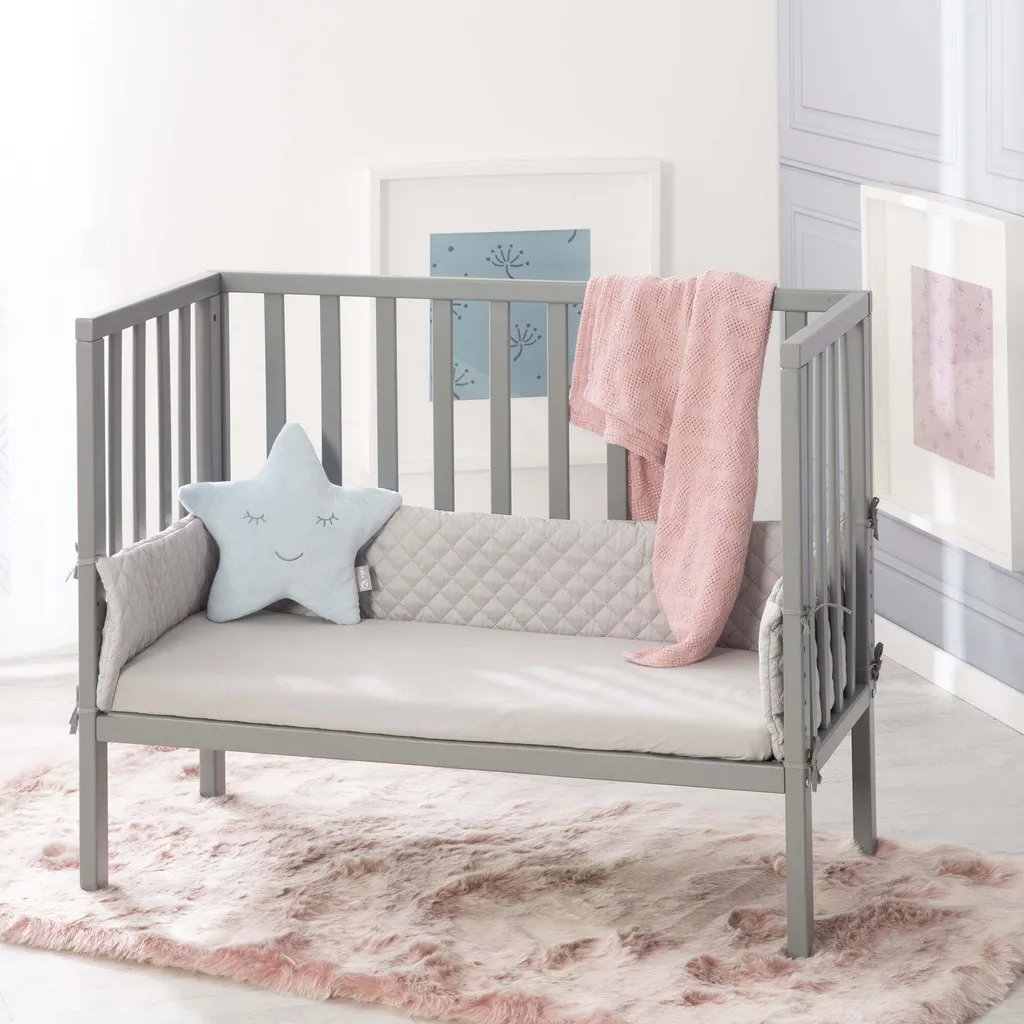 Lit cododo 2 en 1 roba Style gris ajustable pour nuits près de maman - 2