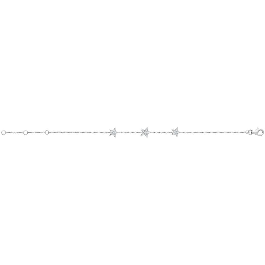 Schönes 925 Sterling Silber Damen - Armband mit Zirkonia - 19cm; TRS25800