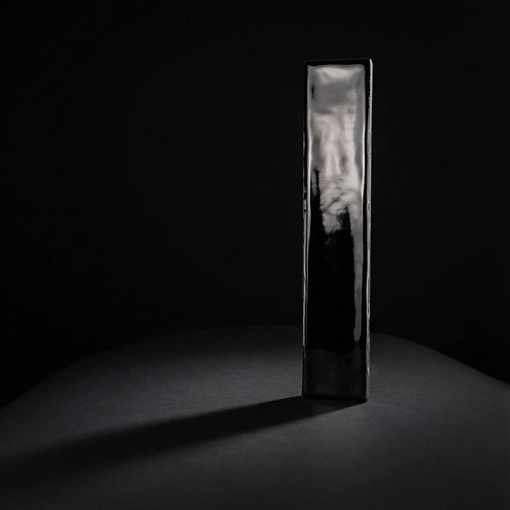 Fliese Creta-25 Schwarz Schwarz Glänzend | 5x25 cm | m²/s