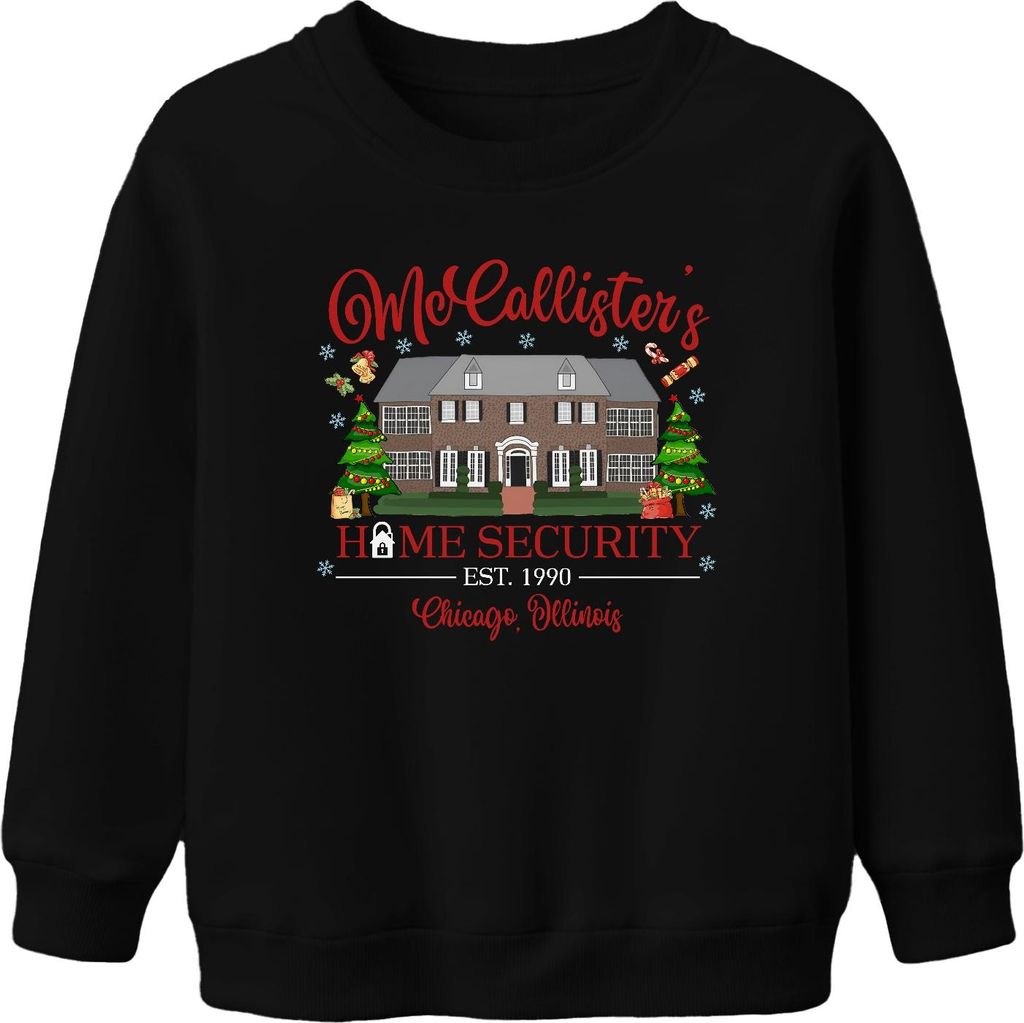 McCallister's Home Security Chicago Illinois - Weihnachten Christmas Xmas Uni Kinder Weihnachtspullover, Schwarz, 152