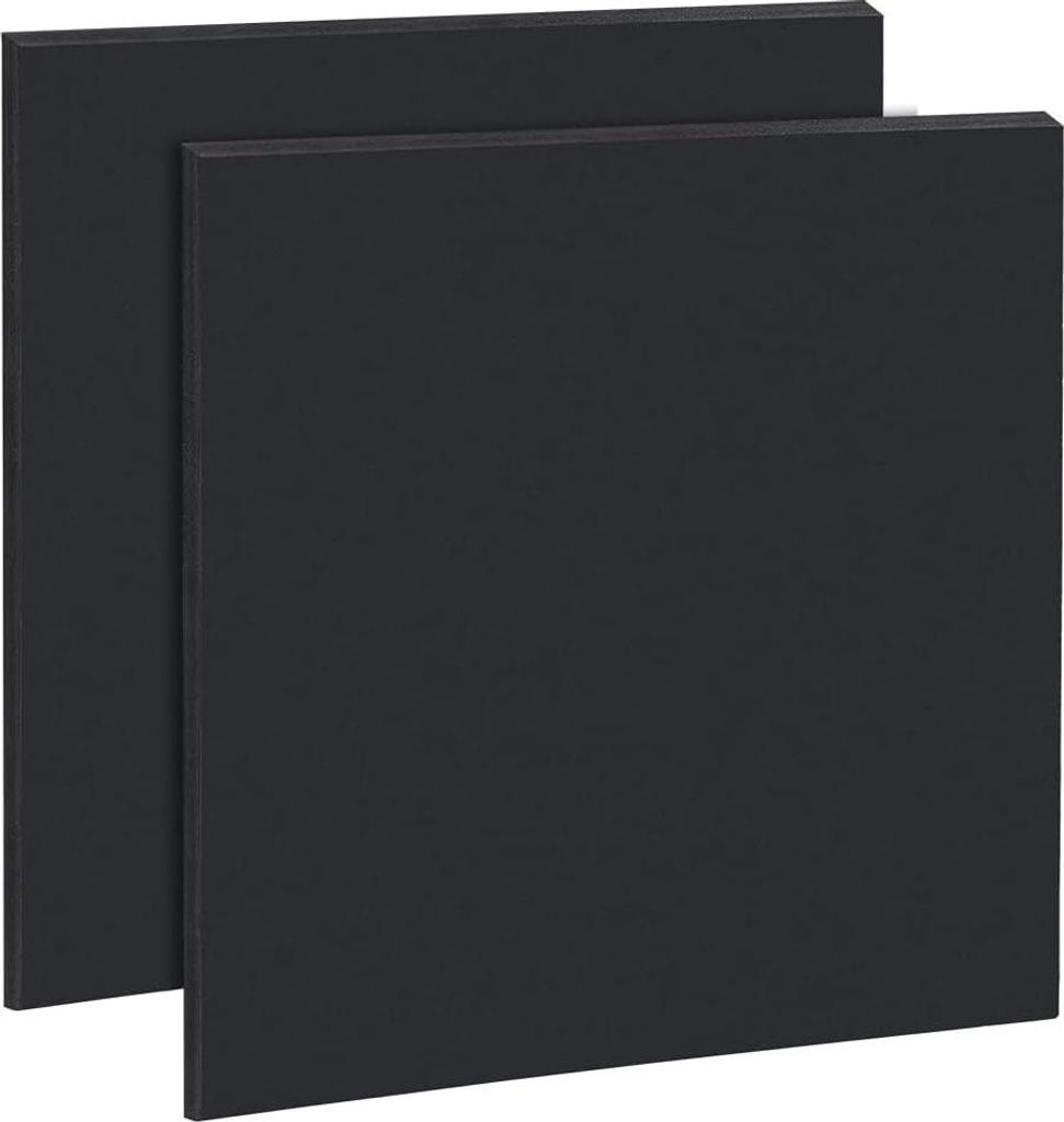 2 Stück Quadratische Schwarze PVC-Schaumplatten, 30x30cm - 5mm Dick - Kunststoffplatten für Basteln, Modellieren, Kunst, Displays - Schulprojekte