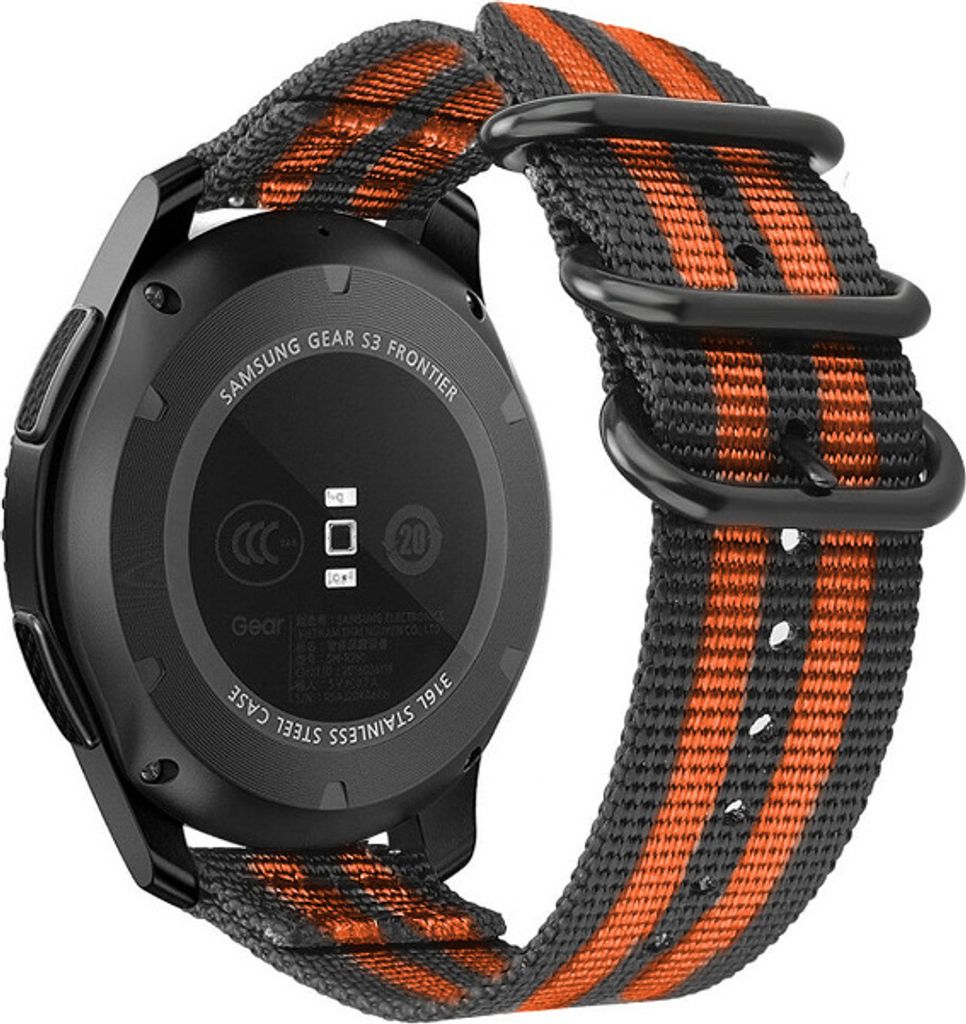 Strap-it Polar Ignite 3 Nylon-Schnallenarmband (Schwarz/Orange)