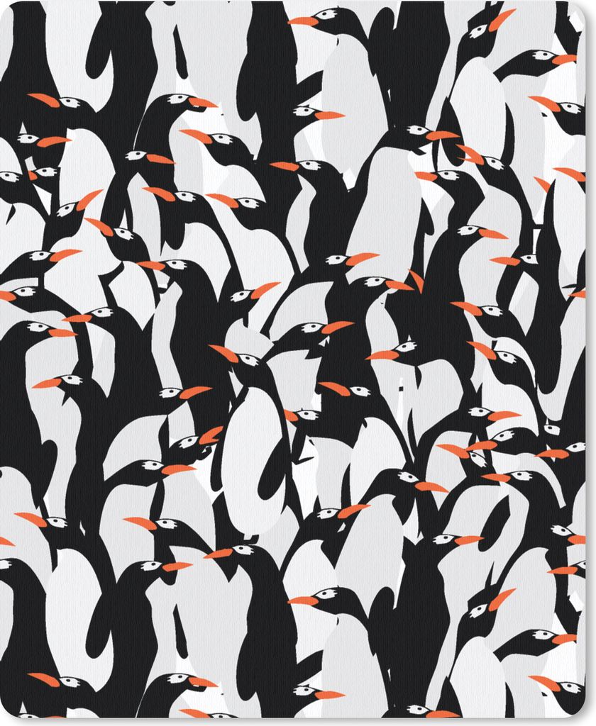 MuchoWow Mauspad Mousepad Pinguine - Tiere - Muster - Zentangle 19x23 cm - Mousepads - Maus Mat - Pad - Mausunterlage - Mauspads - Spielen