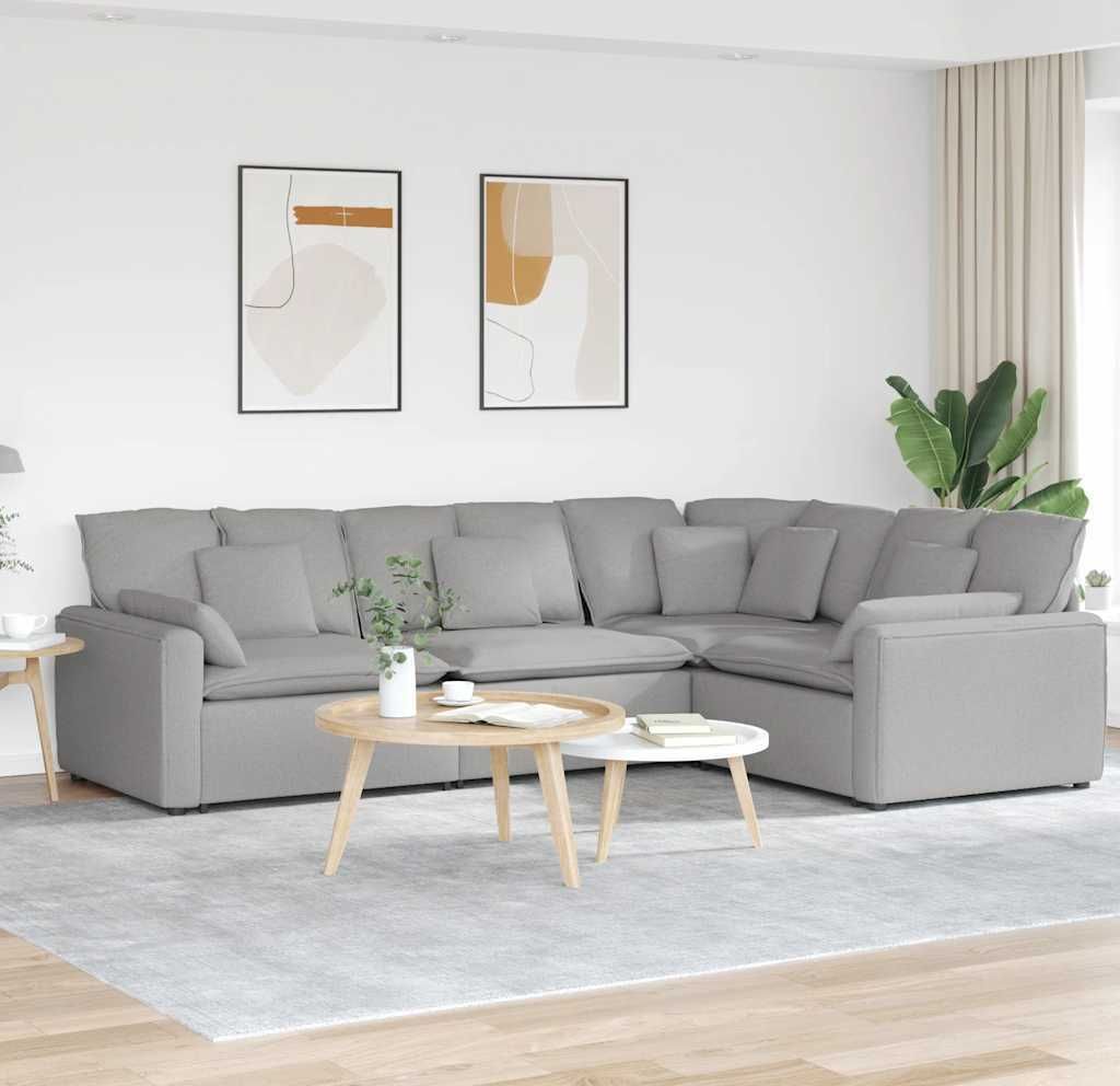 Möbel Modulares Sofa mit Kissen Stoff Wolkengrau - Klassische Sofas CC3846
