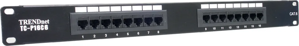 Panneau de brassage 16 ports Cat6 TrendNet TC-P16C6 pour rack réseau