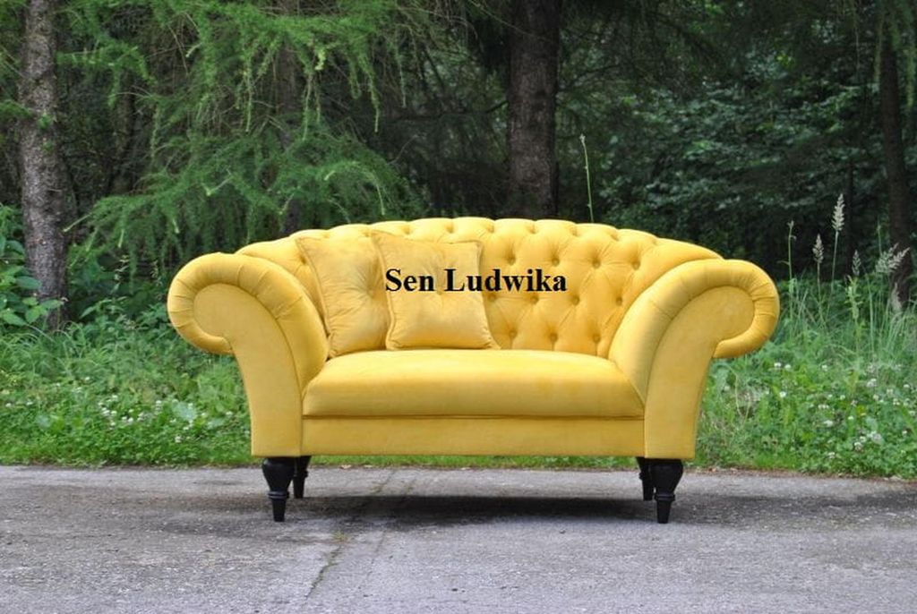 Chesterfield 2 Sitzer Couch Polster Textil Samt Couchen Wohnzimmer Sofa Neu Sitz
