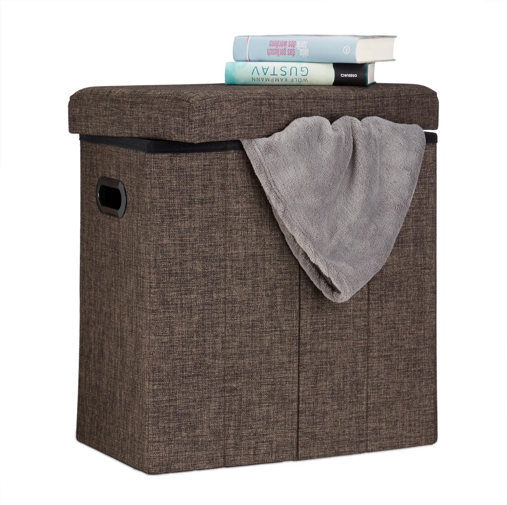 Relaxdays Faltbarer Sitzhocker, HxBxT: 49,5 x 46 x 25,5 cm, Produktbild 