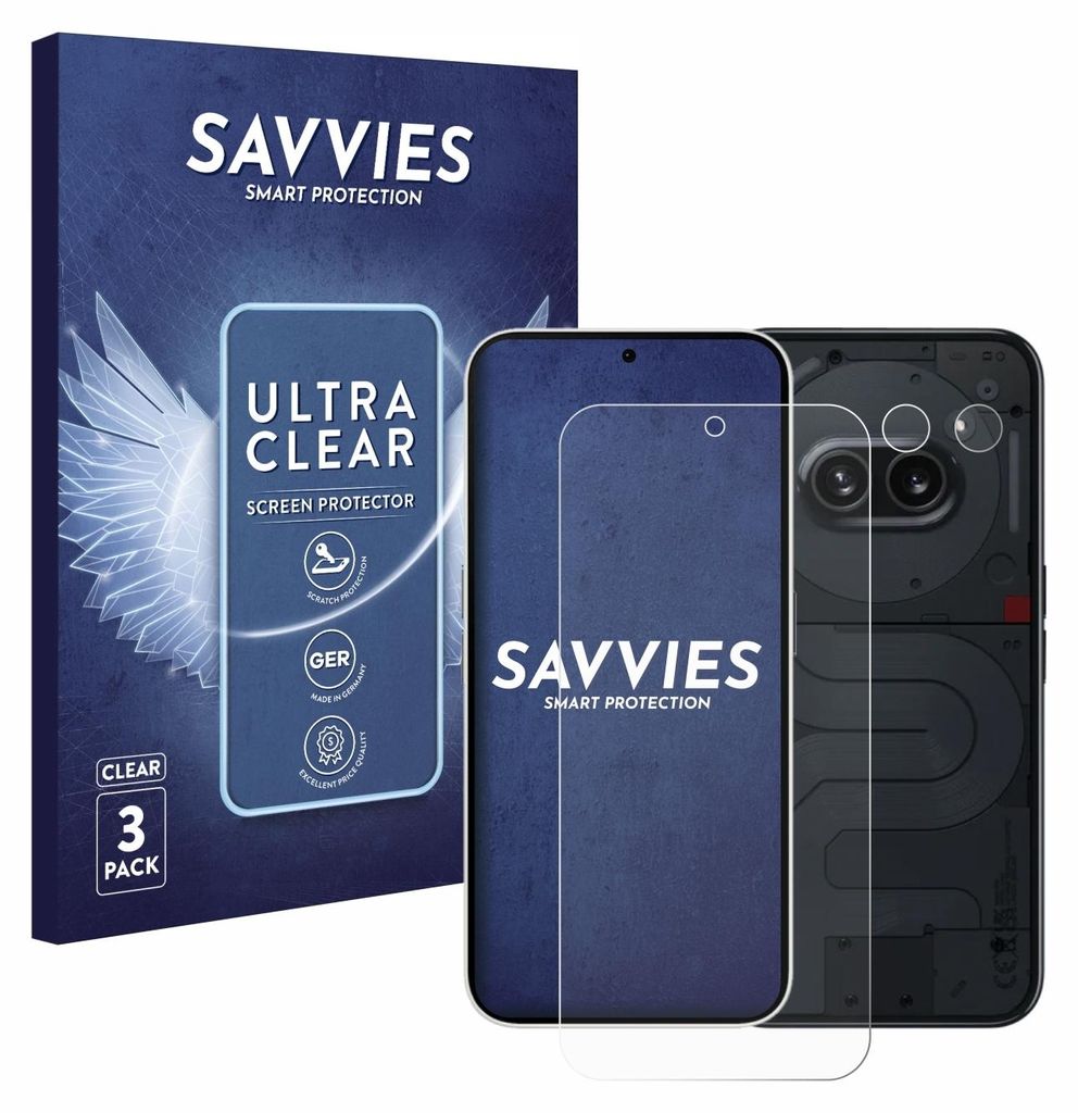 6x Für Nothing Phone (2a) (Display+Kamera) Schutzfolie Savvies Displayschutz Display Schutz Folie Klar Transparent