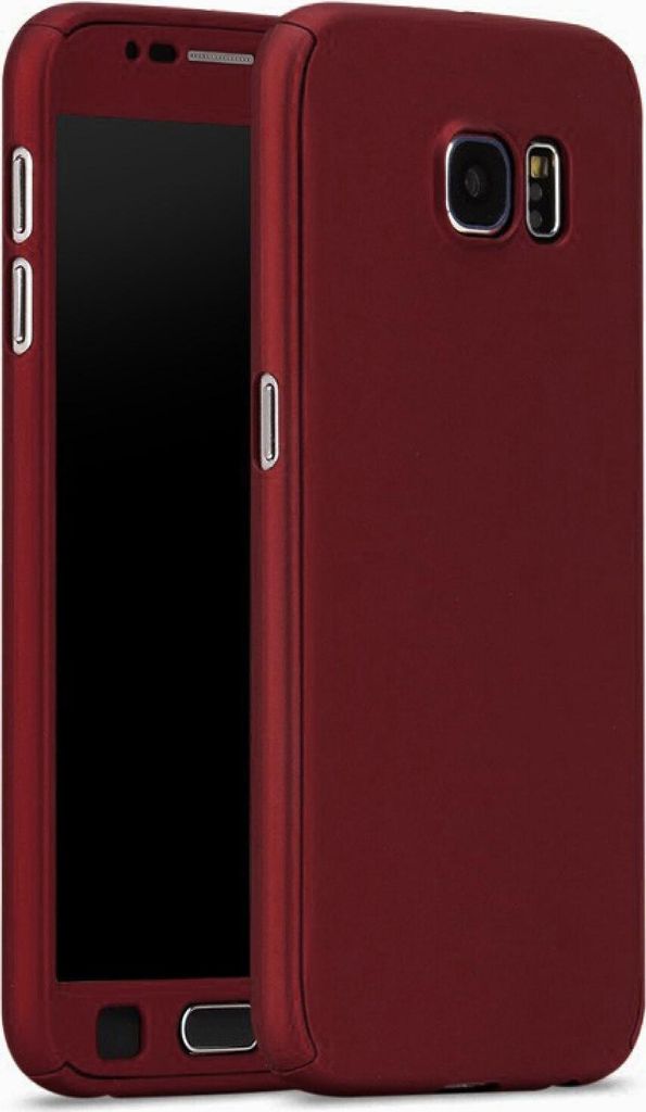 Samsung Galaxy S6 Edge SM-G925 Full Cover 360 Case Dunkelrot