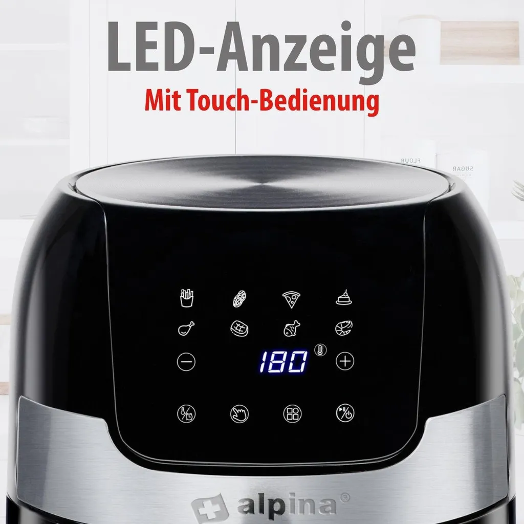 Friteuse à air Alpina 1400W - Écran tactile et thermostat réglable - 14