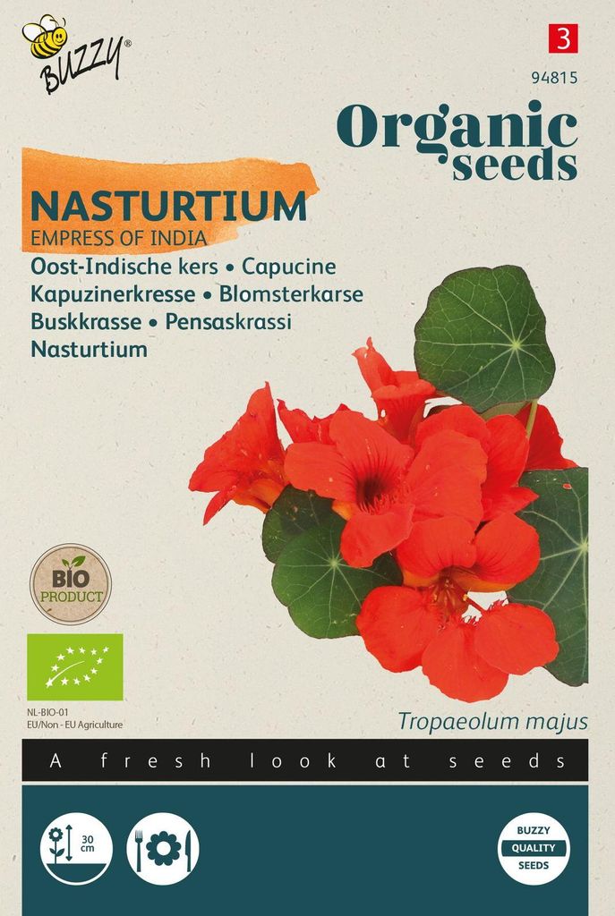 Kapuzinerkresse Empress of India | Kapuzinerkressesamen von Buzzy Seeds