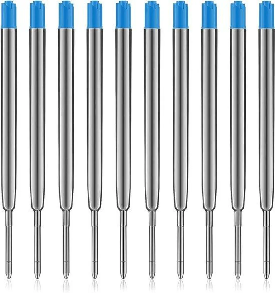 Lot de 10 recharges pour stylo bille pointe 1 mm encre haute qualité