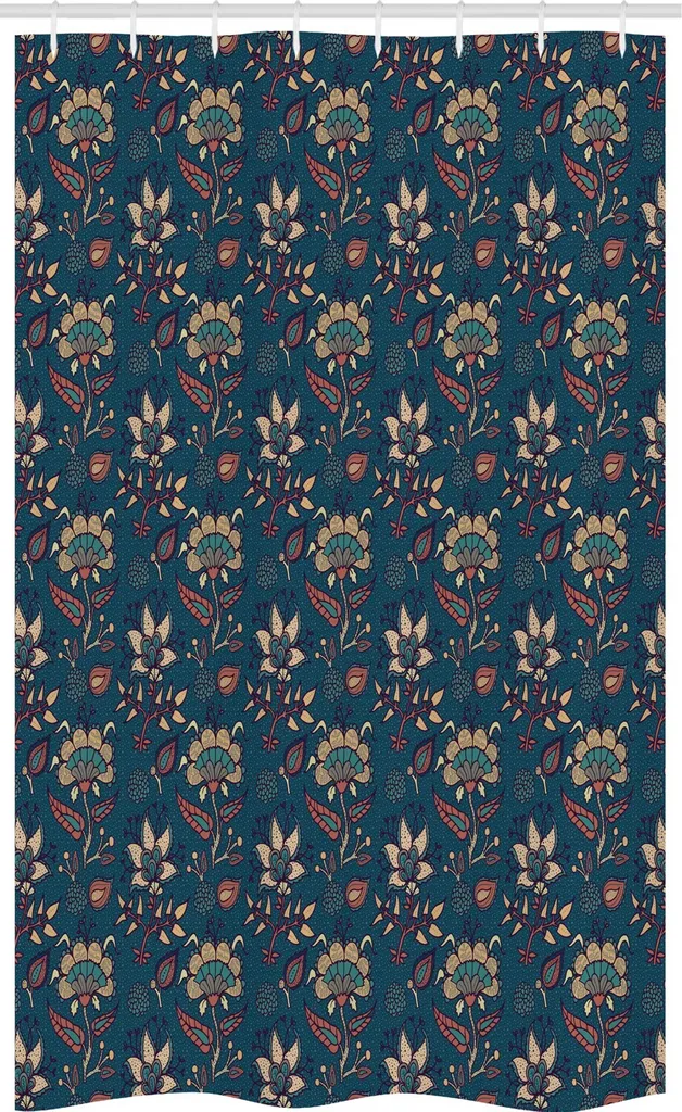 Tenda da Doccia 120x180 ABAKUHAUS Vintage: Bagno Boho Beige e Verde