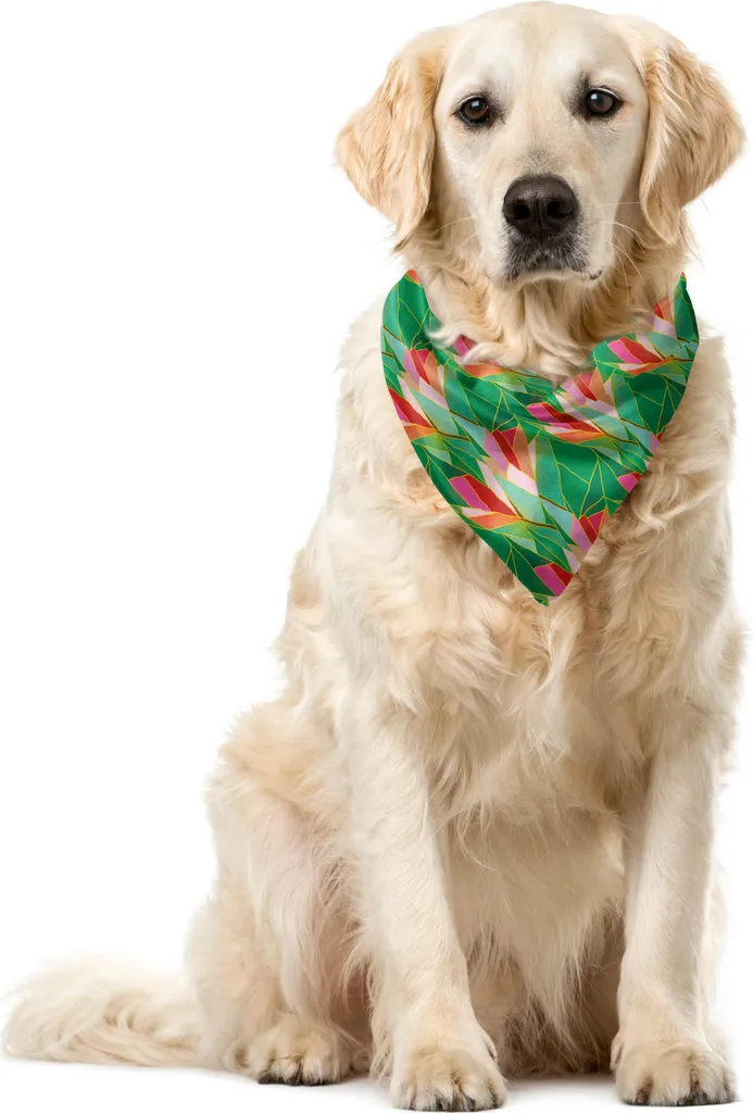 Bandana Cane ABAKUHAUS Vetrata Rosa e Verde - Regalo Speciale