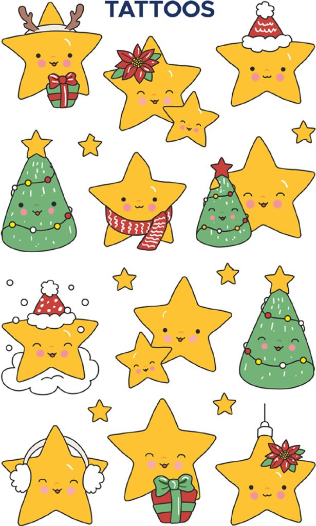 ZDesign KIDS Weihnachts-Tattoos "Sterne" 1 Blatt à 12 Produktbild 