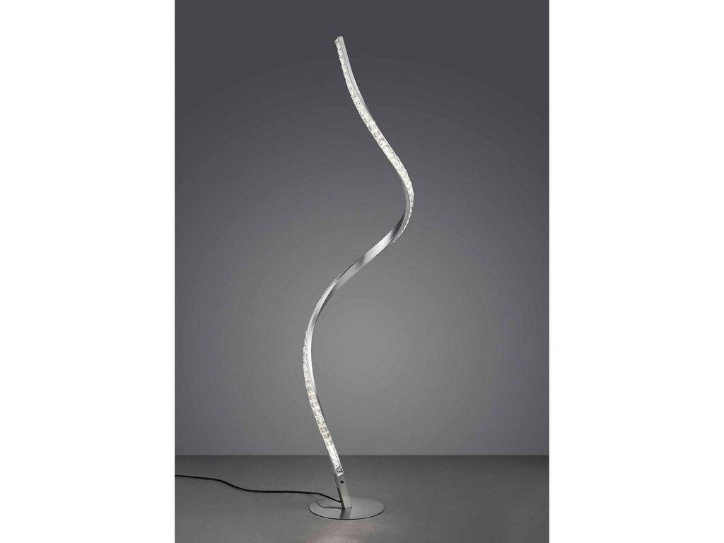 Schmale geschwungene LED Stehlampe mit Fernbedienung Produktbild 