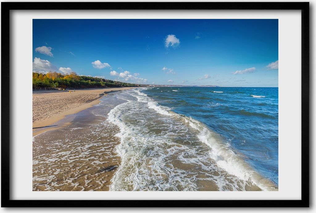 Bild 60x40 MDF-Rahmen, Wandkunst Ostsee