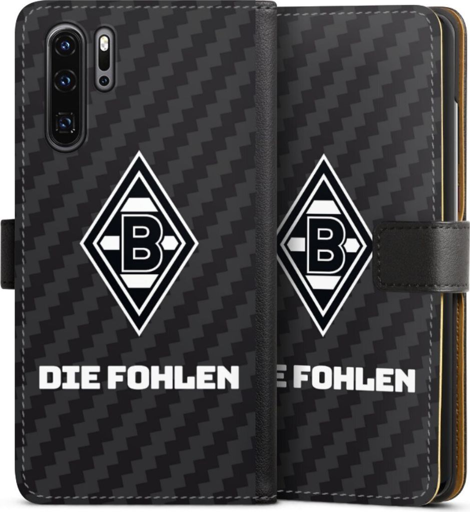 DeinDesign Klapphülle für Huawei P30 Pro Handytasche Lederhülle Tasche Borussia Mönchengladbach Carbon Gladbach