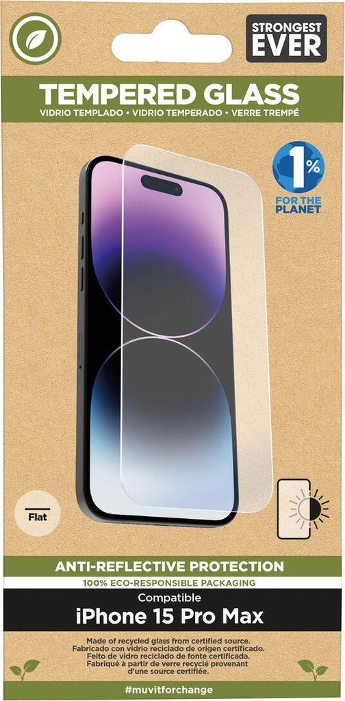 Bildschirmschutz fürs Handy Muvit for Change iPhone 15 Pro Max