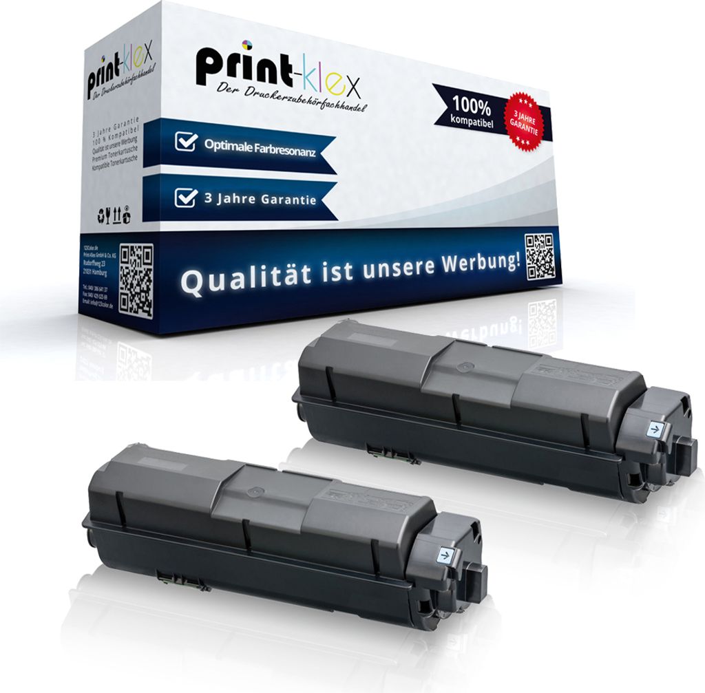 2x Kompatible Tonerkartuschen für Kyocera ECOSYS M2040DN M2540DN M2540DNe 1T02S50NL0 TK 1170 K TK-1170 K TK1170K Schwarz Black - Office Print Serie