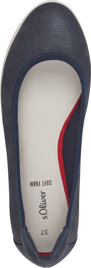 s.Oliver Damen Ballerina sportlich Slip-On 5-22100-42, Größe:40 EU, Farbe:Blau
