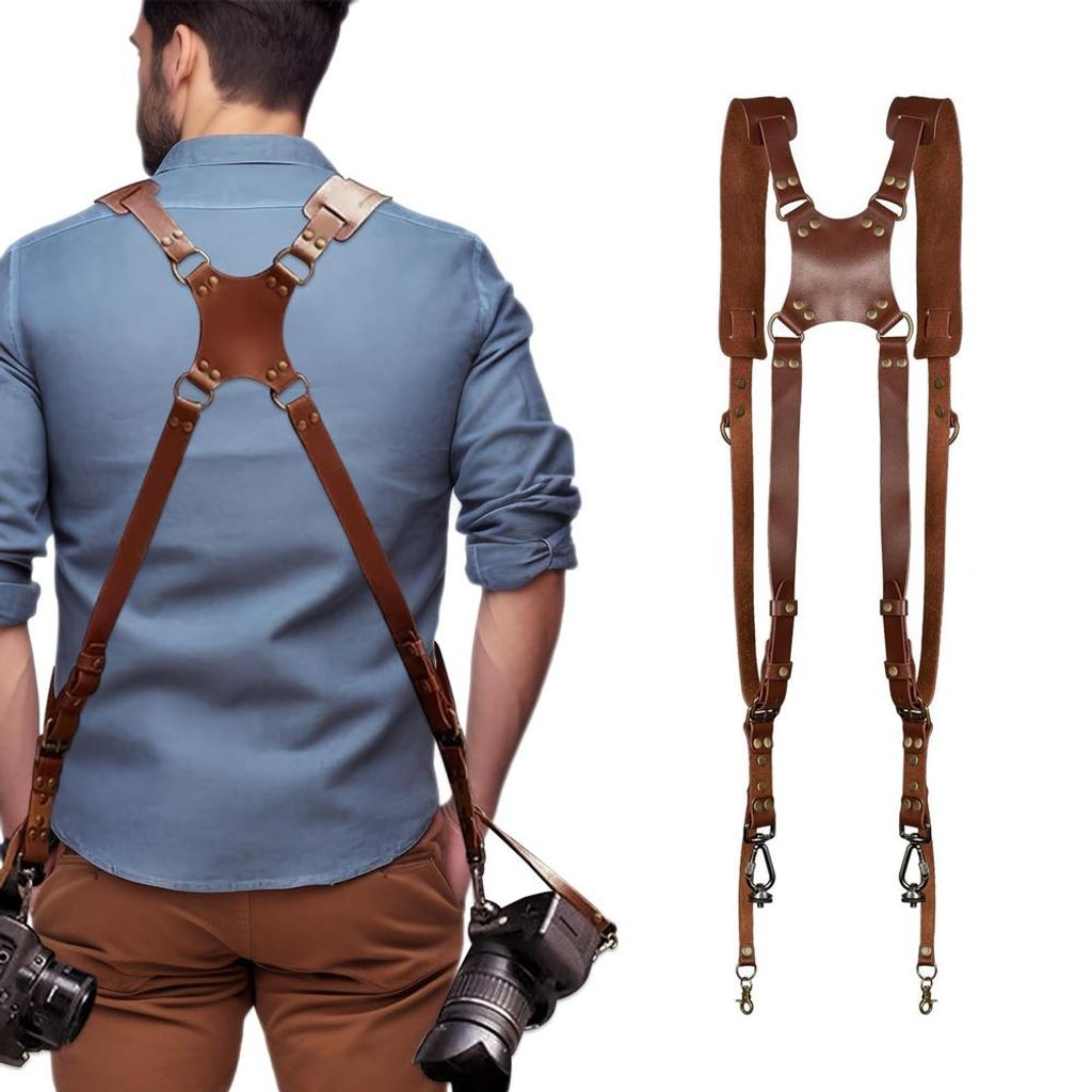 Kameragurt für Zwei Kameras, Vintage Multi Gear-Kameragurt Produktbild 