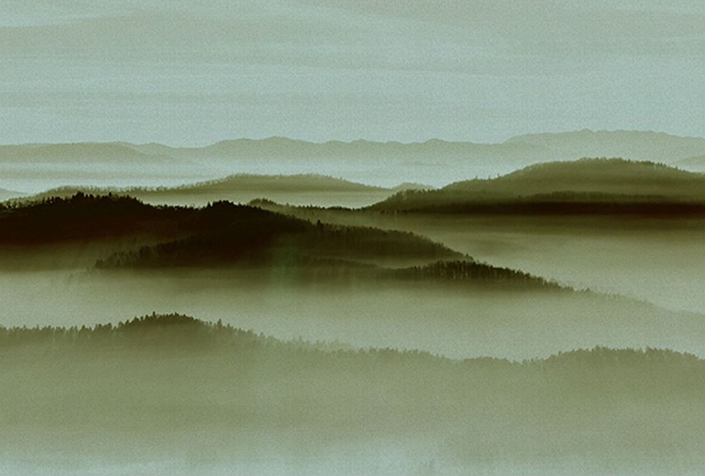 Tadessi Fototapete | Landschaft | 4.00 m x 2.70 m | Grün | Blau | Wandbild | Digitaldruck