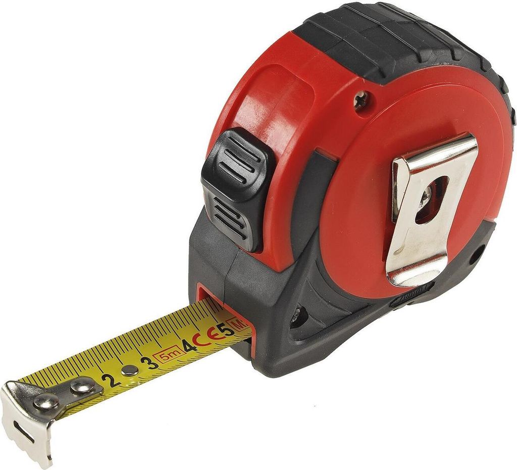 ChiliTec 18068 Rollen-Maßband, 5m mit Aufroller und Gürtelclip